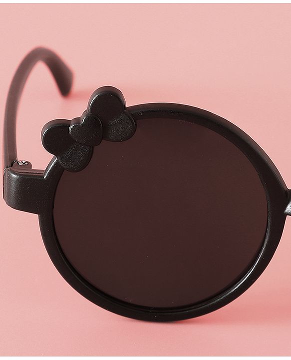 Babyhug Solid Coloured Sunglasses With Bow Applique -Black
