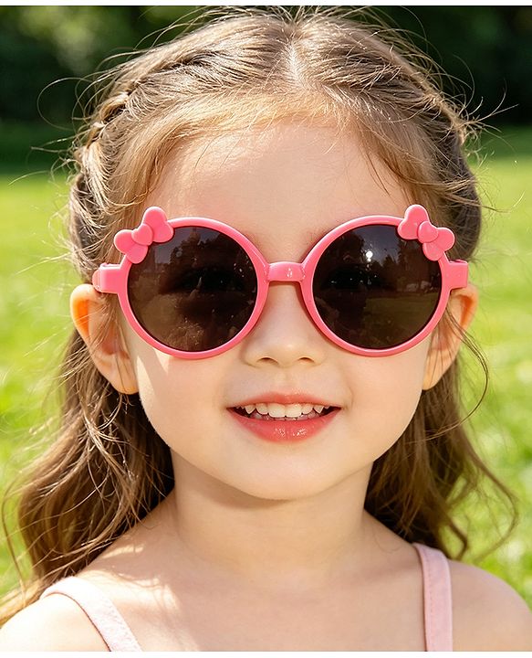 Babyhug Solid Coloured Sunglasses With Bow Applique -Black