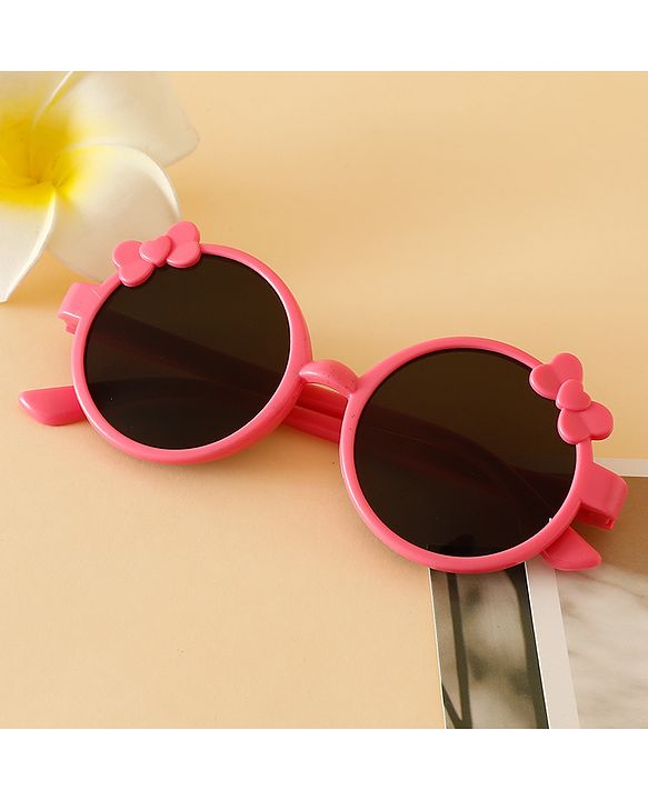 Babyhug Solid Coloured Sunglasses With Bow Applique -Black