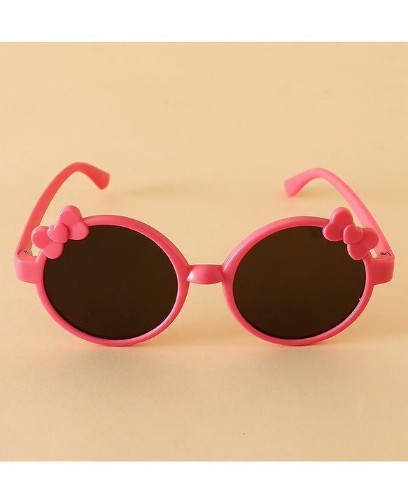 Babyhug Solid Coloured Sunglasses With Bow Applique -Black