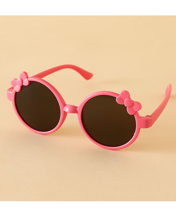 Babyhug Solid Coloured Sunglasses With Bow Applique -Black