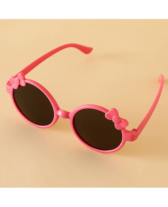Babyhug Solid Coloured Sunglasses With Bow Applique -Black