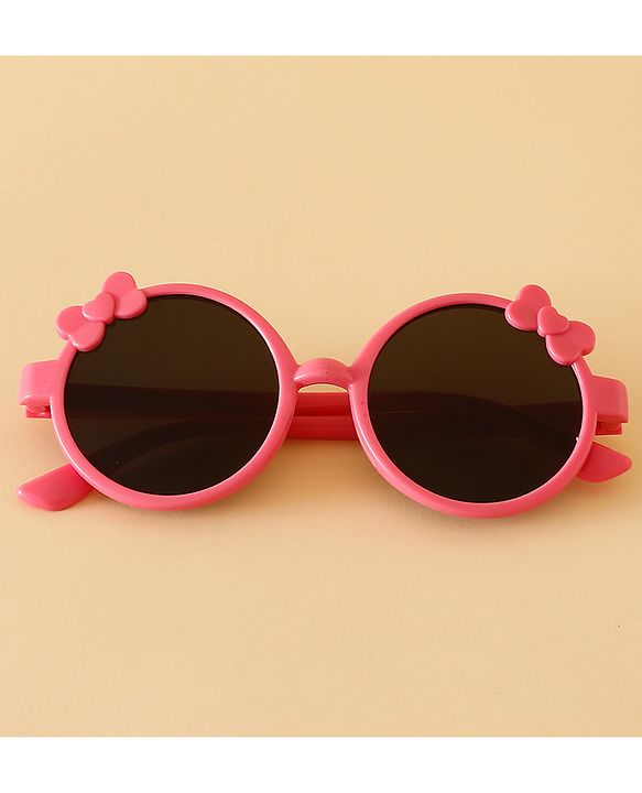 Babyhug Solid Coloured Sunglasses With Bow Applique -Black