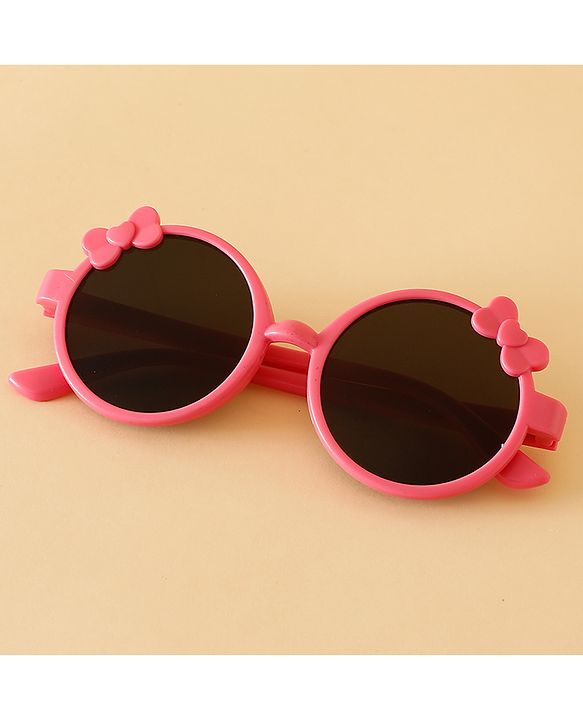 Babyhug Solid Coloured Sunglasses With Bow Applique -Black
