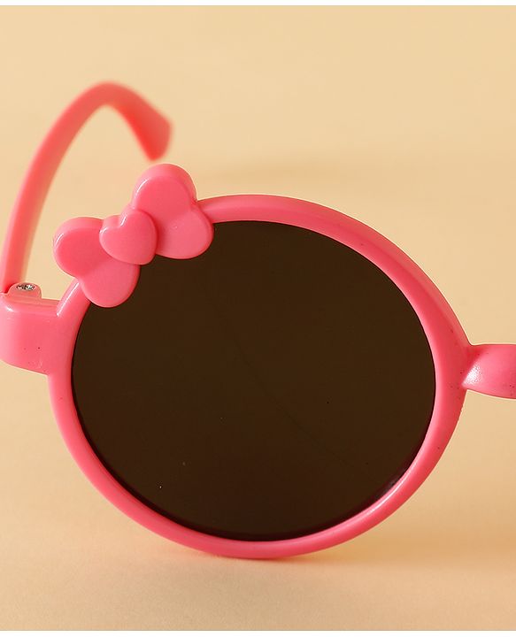 Babyhug Solid Coloured Sunglasses With Bow Applique -Black