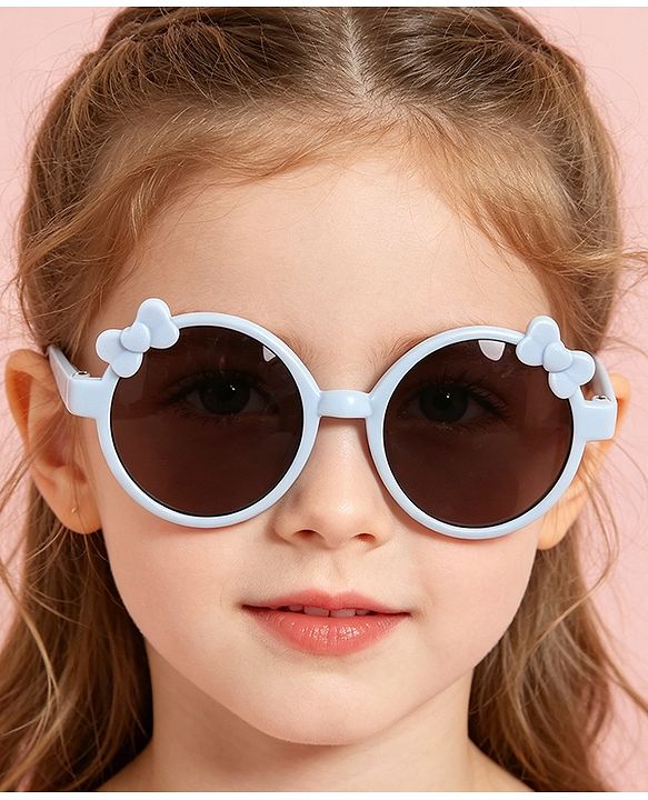 Babyhug Solid Coloured Sunglasses With Bow Applique -Black