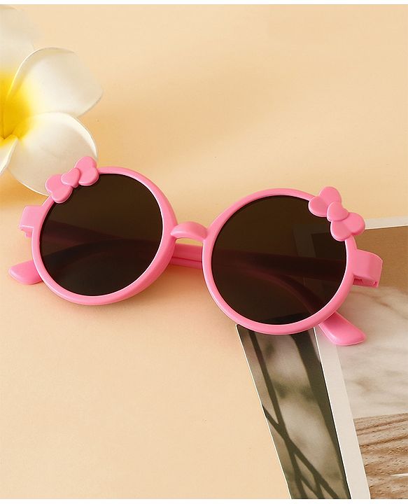 Babyhug Solid Coloured Sunglasses With Bow Applique -Black