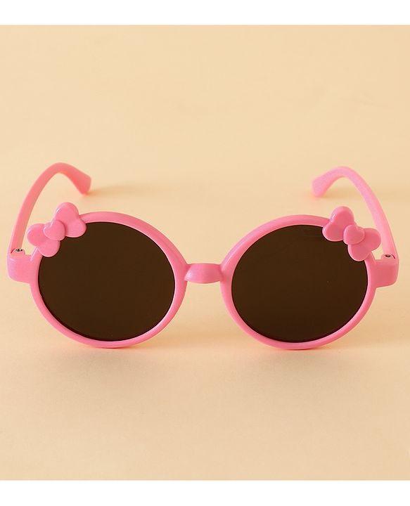 Babyhug Solid Coloured Sunglasses With Bow Applique -Black