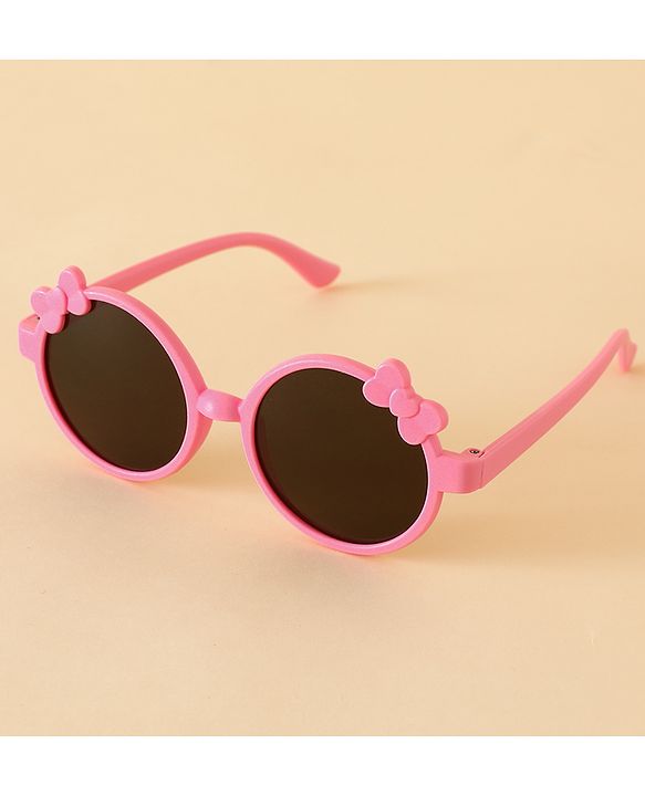 Babyhug Solid Coloured Sunglasses With Bow Applique -Black