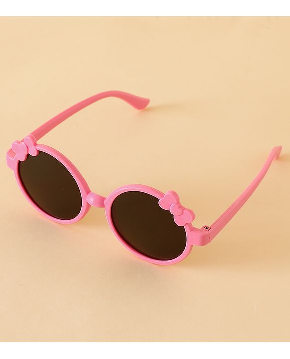 Babyhug Solid Coloured Sunglasses With Bow Applique -Black