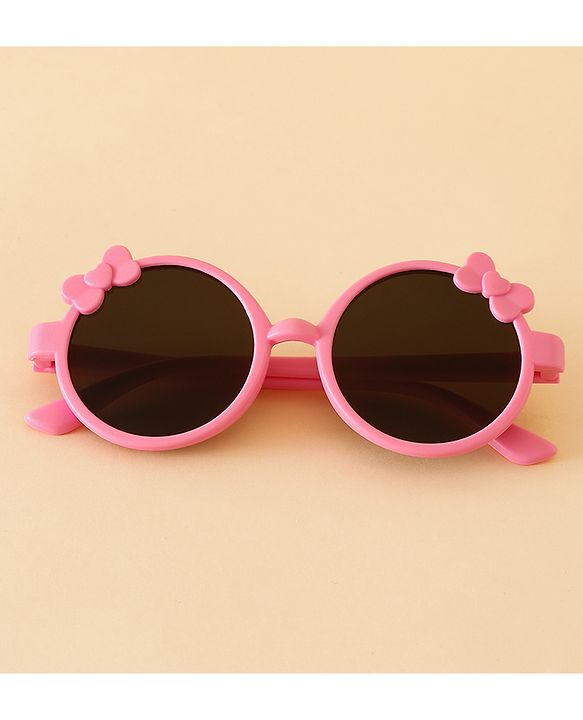 Babyhug Solid Coloured Sunglasses With Bow Applique -Black