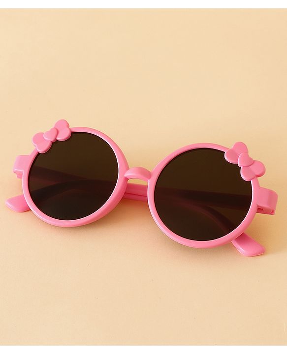 Babyhug Solid Coloured Sunglasses With Bow Applique -Black