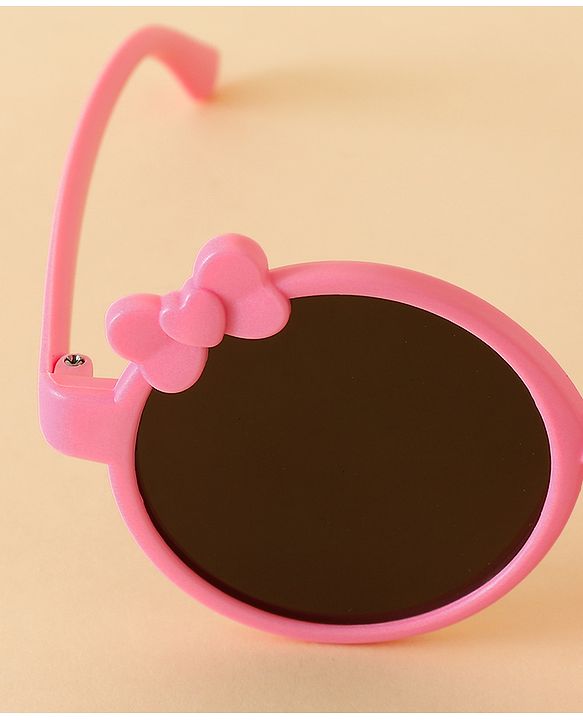 Babyhug Solid Coloured Sunglasses With Bow Applique -Black