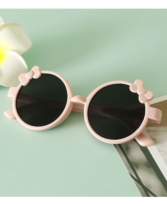 Babyhug Solid Coloured Sunglasses With Bow Applique -Black