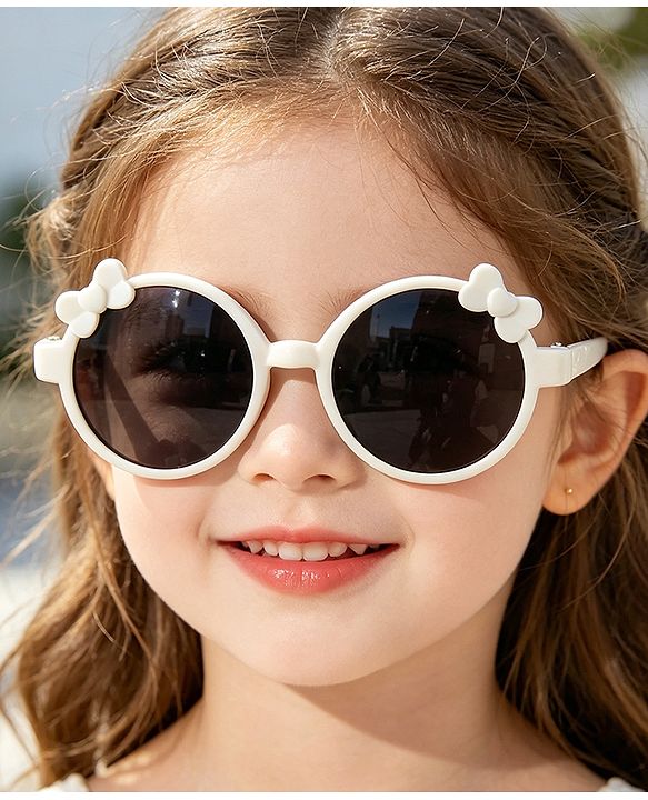 Babyhug Solid Coloured Sunglasses With Bow Applique -Black