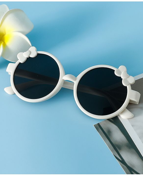 Babyhug Solid Coloured Sunglasses With Bow Applique -Black