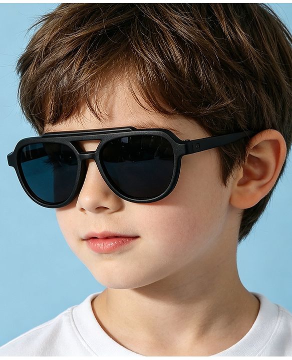 Pine Kids Solid Colour Sunglasses - Black