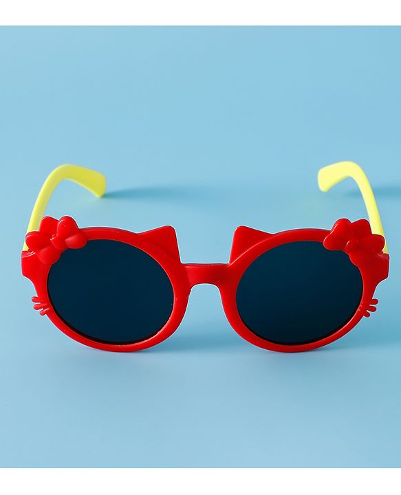 Babyhug Solid Coloured Sunglasses With Bow Design - Red