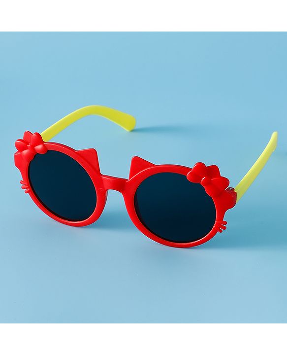 Babyhug Solid Coloured Sunglasses With Bow Design - Red