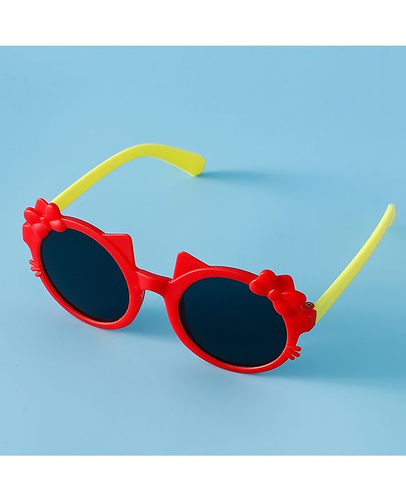 Babyhug Solid Coloured Sunglasses With Bow Design - Red