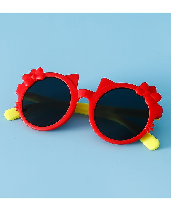 Babyhug Solid Coloured Sunglasses With Bow Design - Red