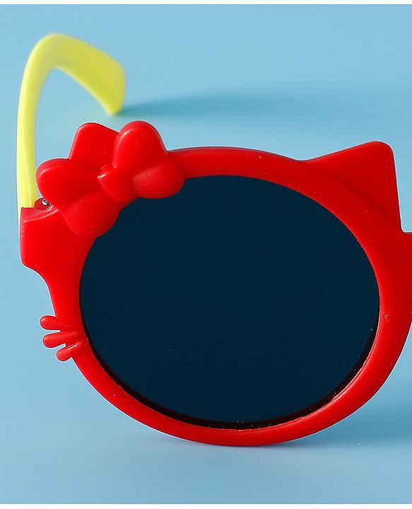 Babyhug Solid Coloured Sunglasses With Bow Design - Red