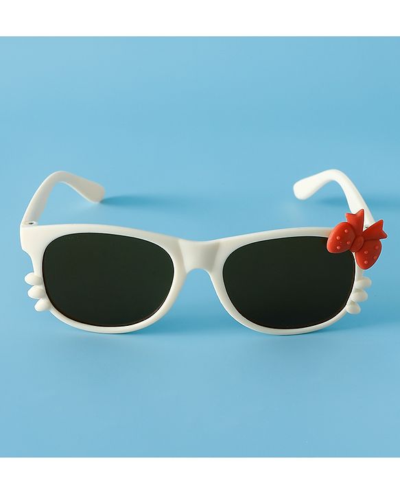 Babyhug Solid Coloured Sunglasses With Bow Design - Beige