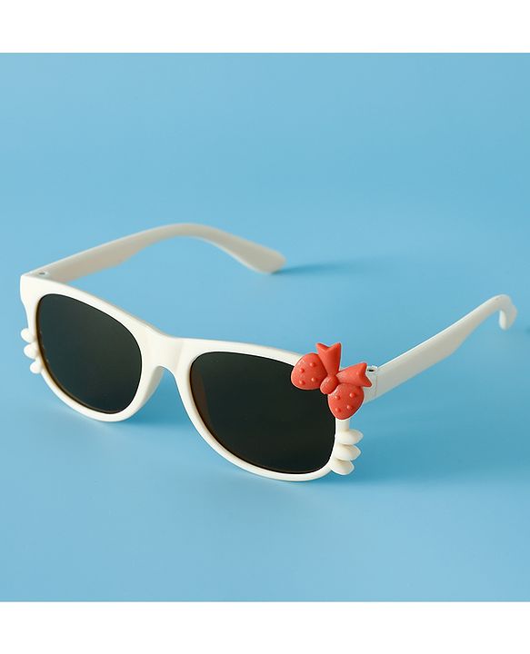 Babyhug Solid Coloured Sunglasses With Bow Design - Beige