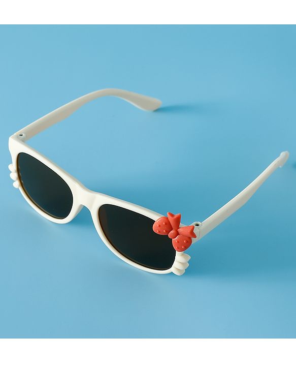 Babyhug Solid Coloured Sunglasses With Bow Design - Beige