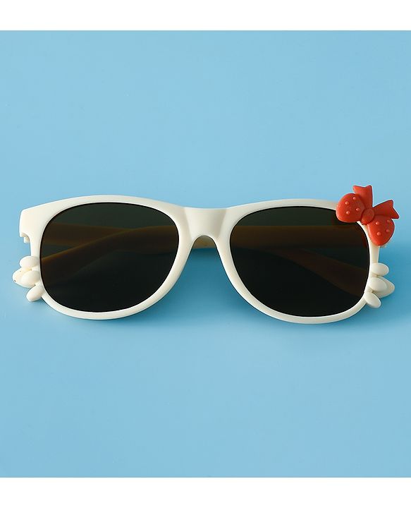 Babyhug Solid Coloured Sunglasses With Bow Design - Beige