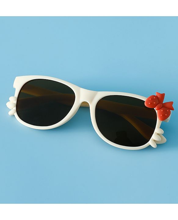 Babyhug Solid Coloured Sunglasses With Bow Design - Beige