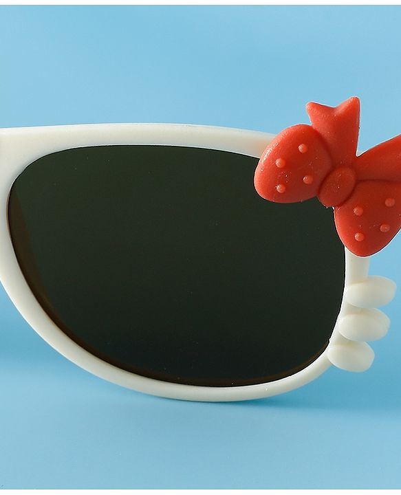 Babyhug Solid Coloured Sunglasses With Bow Design - Beige