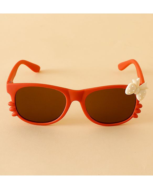 Babyhug Solid Coloured Sunglasses With Bow Design - Beige