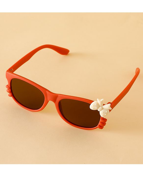 Babyhug Solid Coloured Sunglasses With Bow Design - Beige