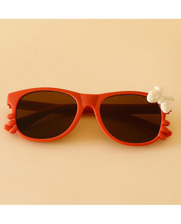 Babyhug Solid Coloured Sunglasses With Bow Design - Beige