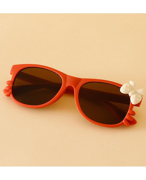 Babyhug Solid Coloured Sunglasses With Bow Design - Beige