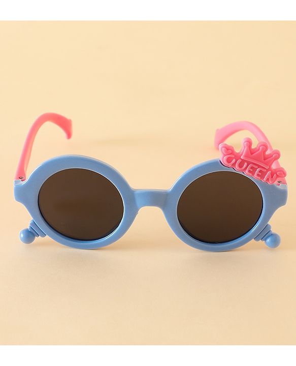 Babyhug Solid Coloured Sunglasses With Crown Applique - Blue