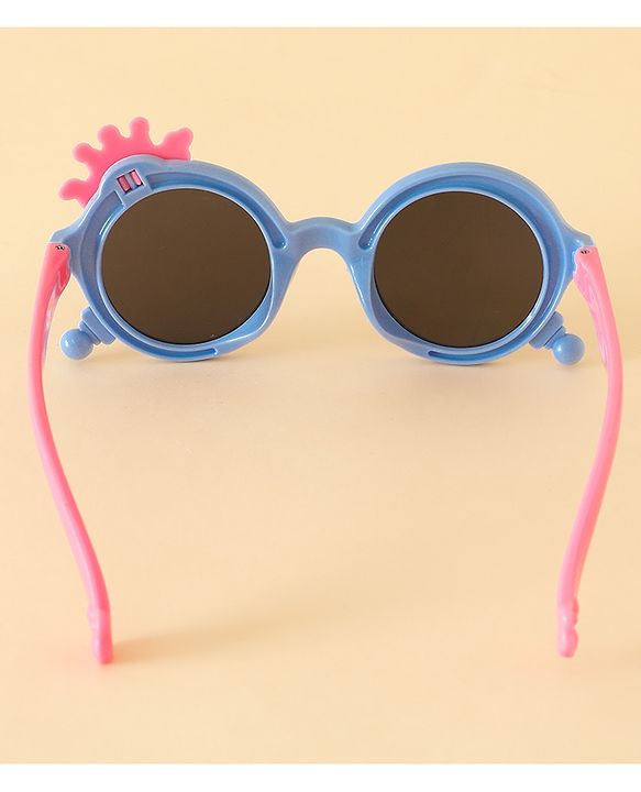 Babyhug Solid Coloured Sunglasses With Crown Applique - Blue