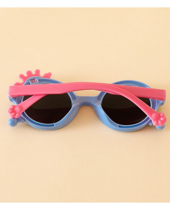 Babyhug Solid Coloured Sunglasses With Crown Applique - Blue