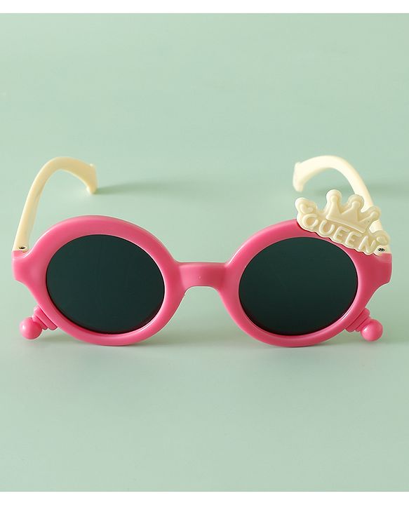 Babyhug Solid Coloured Sunglasses With Crown Applique - Blue