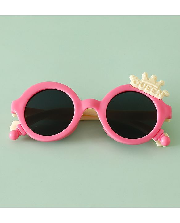 Babyhug Solid Coloured Sunglasses With Crown Applique - Blue