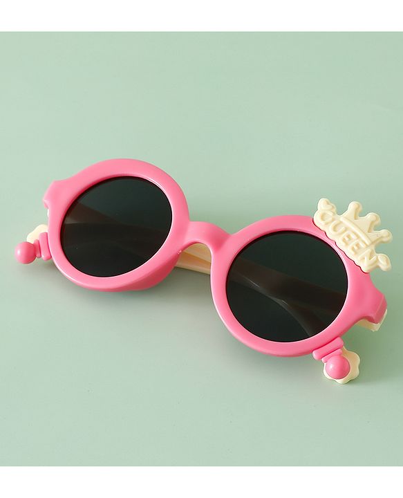Babyhug Solid Coloured Sunglasses With Crown Applique - Blue