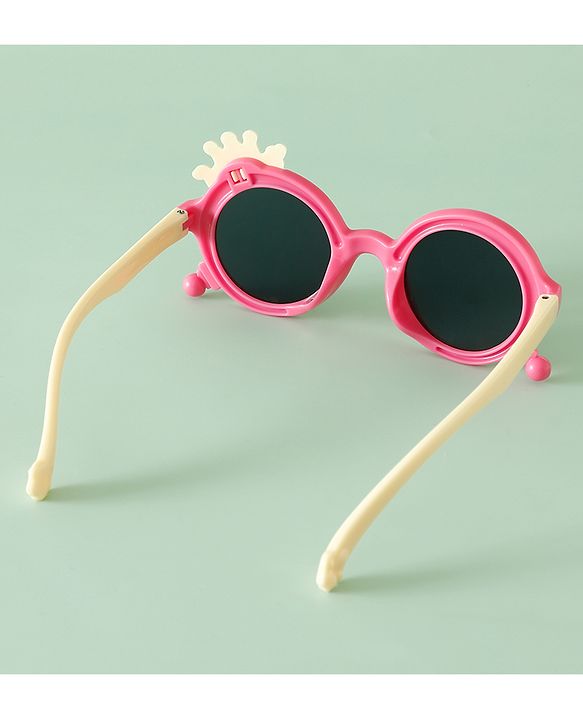 Babyhug Solid Coloured Sunglasses With Crown Applique - Blue