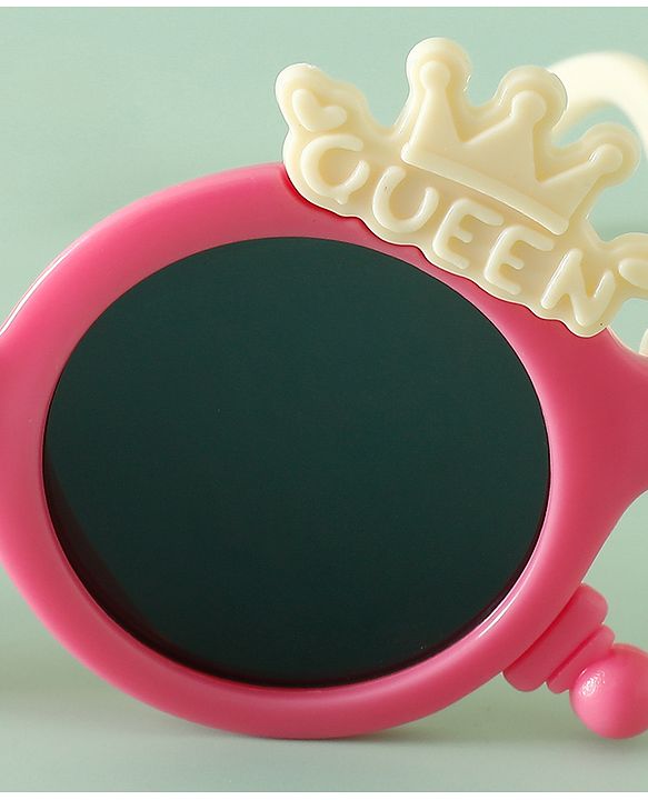 Babyhug Solid Coloured Sunglasses With Crown Applique - Blue