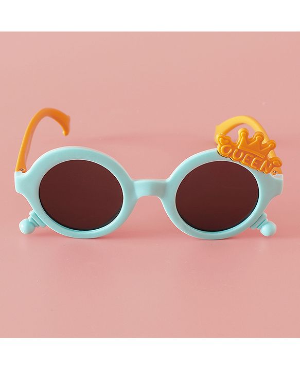 Babyhug Solid Coloured Sunglasses With Crown Applique - Blue