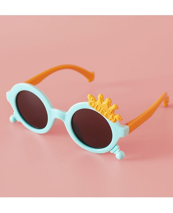 Babyhug Solid Coloured Sunglasses With Crown Applique - Blue