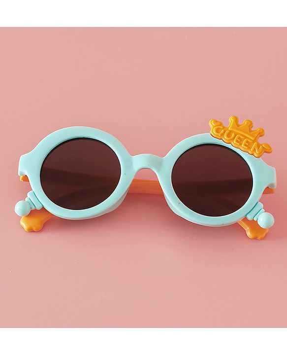 Babyhug Solid Coloured Sunglasses With Crown Applique - Blue