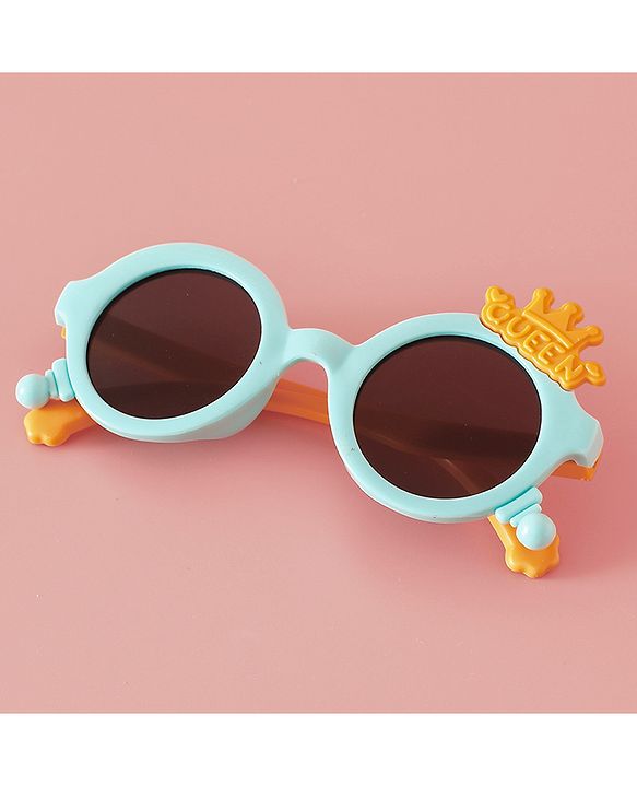 Babyhug Solid Coloured Sunglasses With Crown Applique - Blue