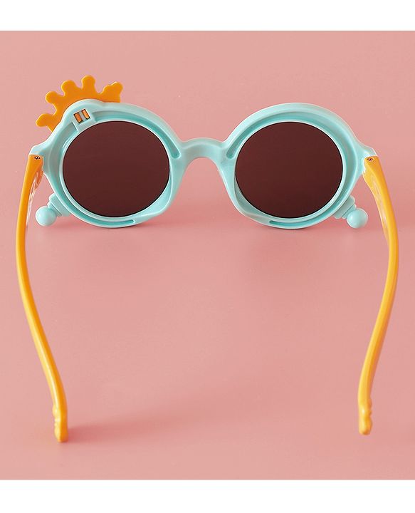 Babyhug Solid Coloured Sunglasses With Crown Applique - Blue