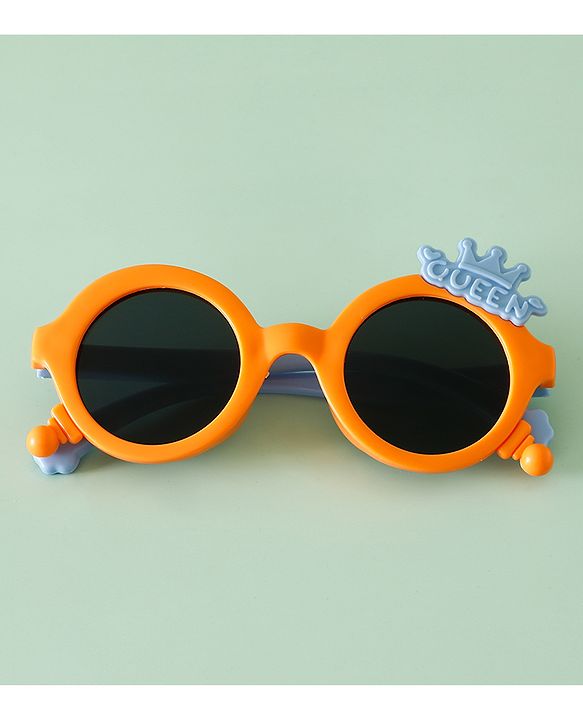 Babyhug Solid Coloured Sunglasses With Crown Applique - Blue